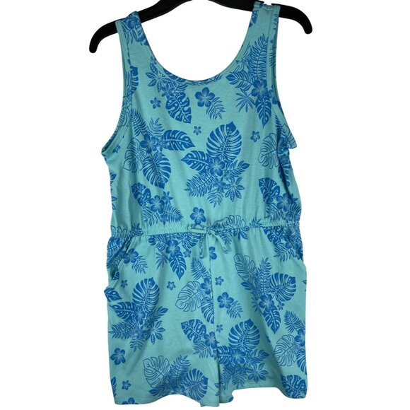 Wonder Nation girls Plus Size L (10-12) Blue Floral Romper - Picture 1 of 10